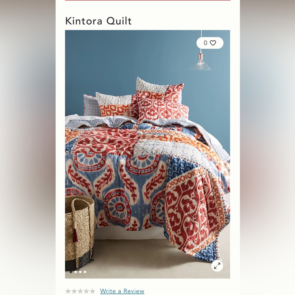 Anthropologie Kintora Queen Quilt